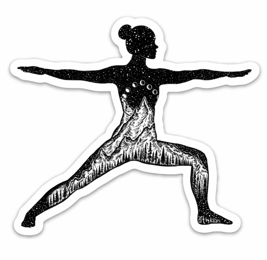 Sticker-Yoga Warrior 2